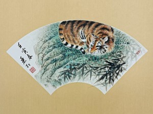 国画培训老师作品-卧虎 